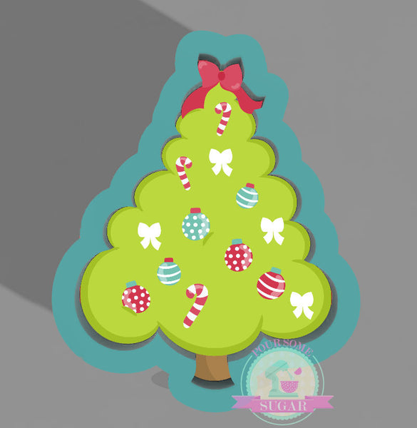 Christmas Tree w/Bow Cookie Cutter or Fondant Cutter