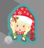 Girl Elf Face Cookie Cutter or Fondant Cutter