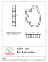 Baby Bottle with Bow Cookie Cutter/Fondant Cutter or STL Download