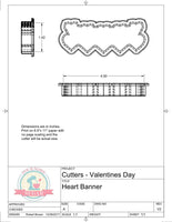 Heart Banner Cookie Cutter (Skinny)