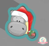Hippo Santa Hat Cookie Cutter