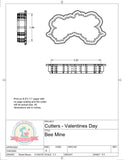 Bee Mine (Skinny) Cookie Cutter or Fondant Cutter