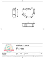 Dog Face Cookie Cutter or Fondant Cutter