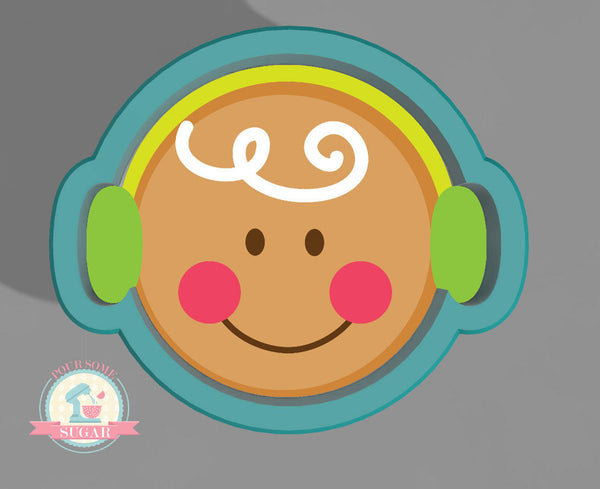 Gingerbread Man Earmuffs Cookie Cutter or Fondant Cutter