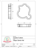 Hippo Santa Hat Cookie Cutter