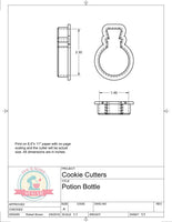 Potion Bottle Cookie Cutter/Fondant Cutter or STL Download