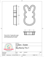 Boy Bunny Candy Glasses (Skinny) Cookie Cutter/Fondant Cutter or STL Download