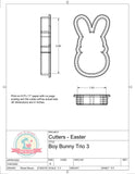 Boy Bunny Candy Mustache (Skinny) Cookie Cutter/Fondant Cutter or STL Download