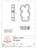 Girl Rabbit (Skinny) Cookie Cutter or Fondant Cutter