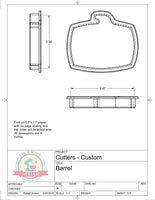 Barrel With Handle Cookie Cutter or Fondant Cutter