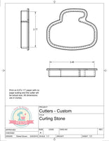 Curling Stone Cookie Cutter/Fondant Cutter or STL Download