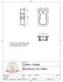 Boy Bunny Candy Mustache (Skinny) Cookie Cutter/Fondant Cutter or STL Download