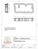Teddy Bear Love Cookie Cutter (Skinny)