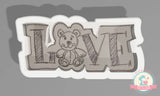 Teddy Bear Love Cookie Cutter (Skinny)