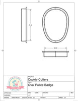 Oval Police Badge Cookie Cutter