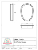 Oval Police Badge Cookie Cutter