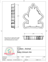 Baby Birthday Unicorn Cookie Cutter/Fondant Cutter or STL Download