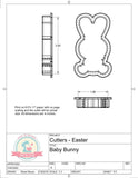 Baby Bunny (Skinny) Cookie Cutter/Fondant Cutter or STL Download
