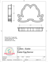 Easter Egg Banner Plaque Cookie Cutter/Fondant Cutter or STL Download