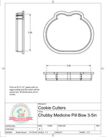 Medicine Pill with Bow (Skinny)/Chubby Medicine Pill with Bow Cookie Cutters/Fondant Cutters or STL Download