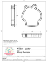 Chick Cupcake Cookie Cutter/Fondant Cutter or STL Download