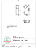 Boy Bunny Candy 2 (Skinny) Cookie Cutter/Fondant Cutter or STL Download