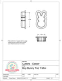 Boy Bunny Candy Glasses (Skinny) Cookie Cutter/Fondant Cutter or STL Download