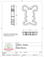 Easter Bunny 1 Cookie Cutter/Fondant Cutter or  STL Download