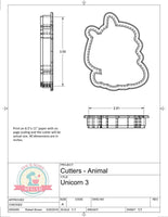 Unicorn 3 Cookie Cutter