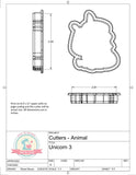 Unicorn 3 Cookie Cutter