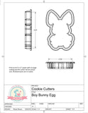 Boy Bunny with Egg Cookie Cutter/Fondant Cutter or STL Download