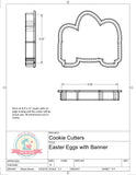 Easter Eggs with Banner Cookie Cutter or Fondant Cutter