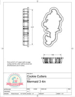 Mermaid 3 Cookie Cutter (Skinny)