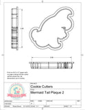 Mermaid Tail Plaque 2 Cookie Cutter