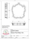 Unicorn Pool Party 1 Cookie Cutter