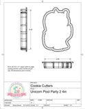 Unicorn Pool Party 2 Cookie Cutter