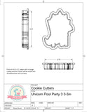 Unicorn Pool Party 3 Cookie Cutter