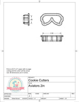 Aviator Sunglasses Cookie Cutter/Fondant Cutter or STL Download