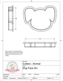 Dog Face Cookie Cutter or Fondant Cutter