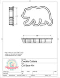 CA Bear Cookie Cutter/Fondant Cutter or STL Download