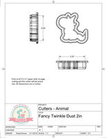 Fancy Twinkle Dust Unicorn Cookie Cutter or Fondant Cutter