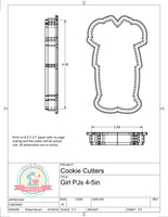 Girl Pajama Cookie Cutter or Fondant Cutter