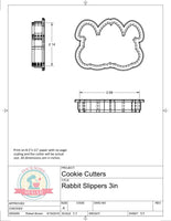 Bunny Rabbit Slippers Cookie Cutter or Fondant Cutter