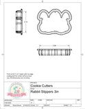 Bunny Rabbit Slippers Cookie Cutter or Fondant Cutter