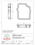 Chocolate Bar Cookie Cutter or Fondant Cutter