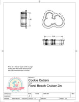 Floral Beach Cruiser Cookie Cutter/Fondant Cutter or STL Download