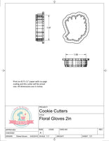 Floral Gloves Cookie Cutter/Fondant Cutter or STL Download