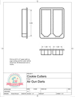 Air Gun Darts Cookie Cutter or Fondant Cutter