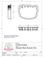 Beer Bucket/ Wooden Beer Bucket Cookie Cutter/Fondant Cutter STL Download