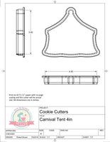 Carnival/Circus Tent Cookie Cutter or Fondant Cutter